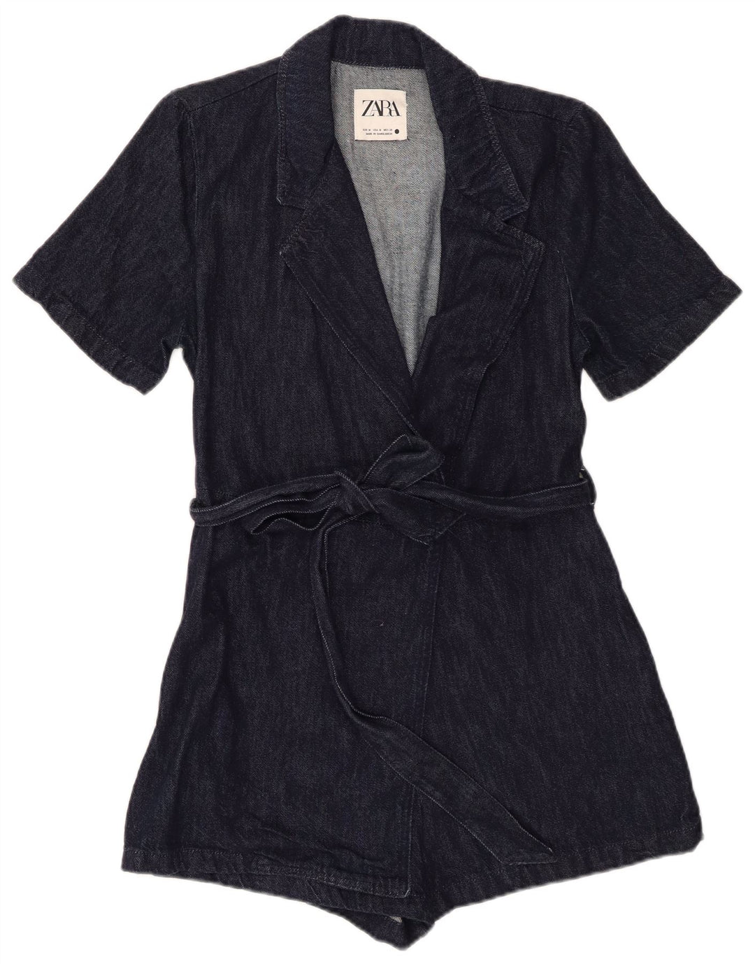 Zara Damen Jeans-Playsuit UK 12 Medium Marineblau
