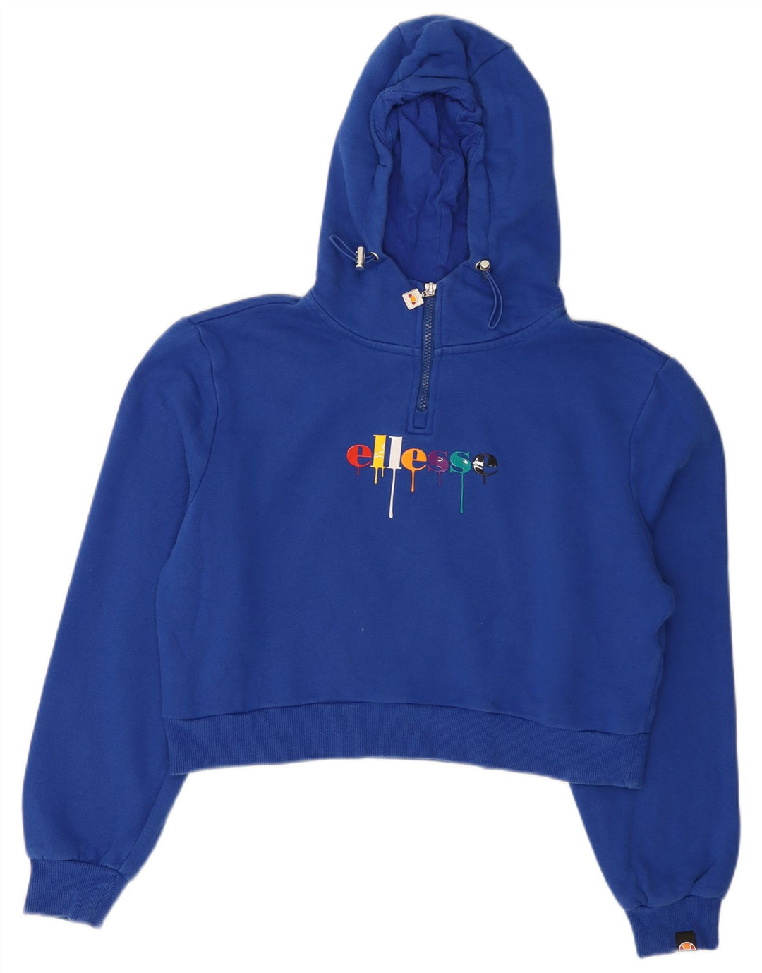 ELLESSE Damen-Kapuzenpullover in Übergröße mit grafischem Reißverschluss und Reißverschluss, Gr. 10, Größe S, Blau