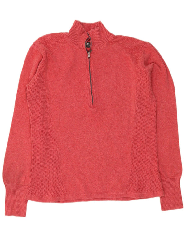 Eddie Bauer Damen-Pullover mit Reißverschluss, UK 18, XL, rote Baumwolle