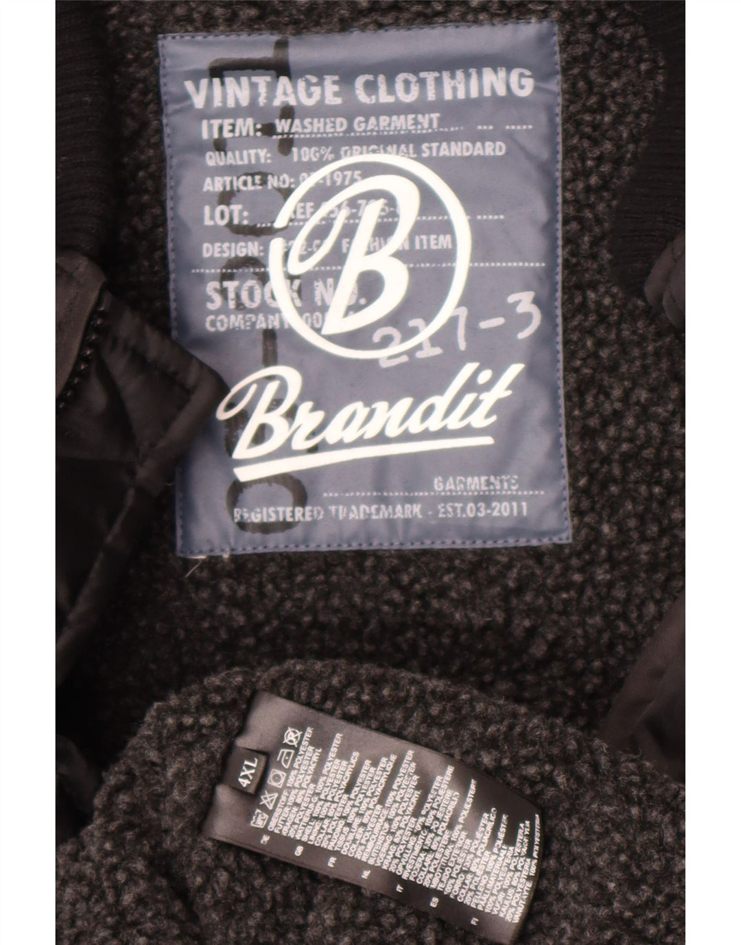 Brandit Herren gefütterte Liner-Jacke UK 48 4XL Schwarz Polyester