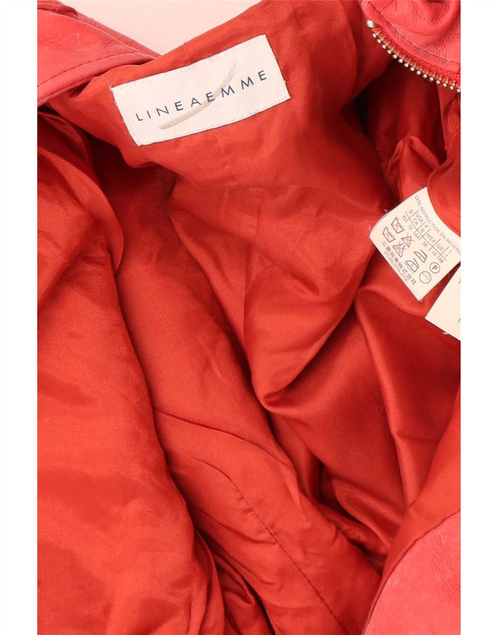 Linea Emme Damen Lederjacke UK 16 Large Rot