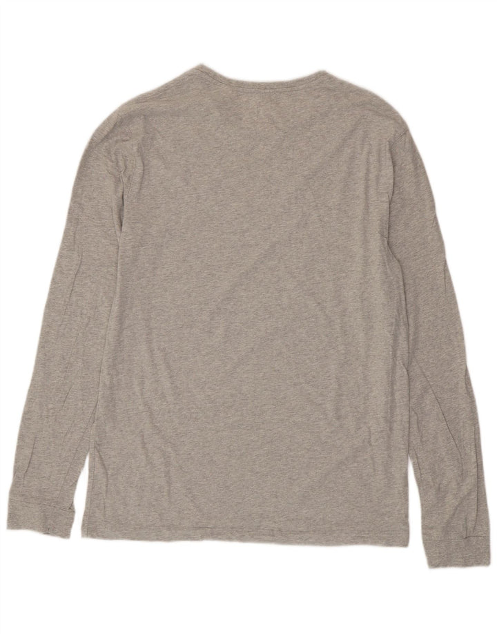 JACK WILLS Herren-Oberteil, langärmelig, mittelgraue Baumwolle