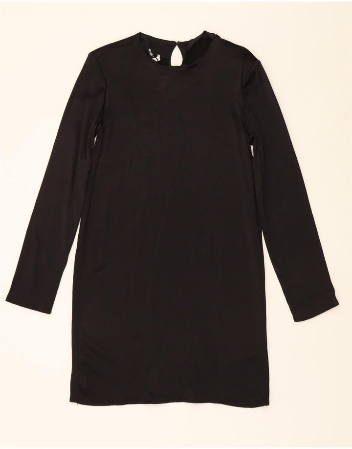 ZARA Womens Long Sleeve Shift Dress UK 14 Large Black Viscose Vintage Zara and Second-Hand Zara from Messina Hembry 