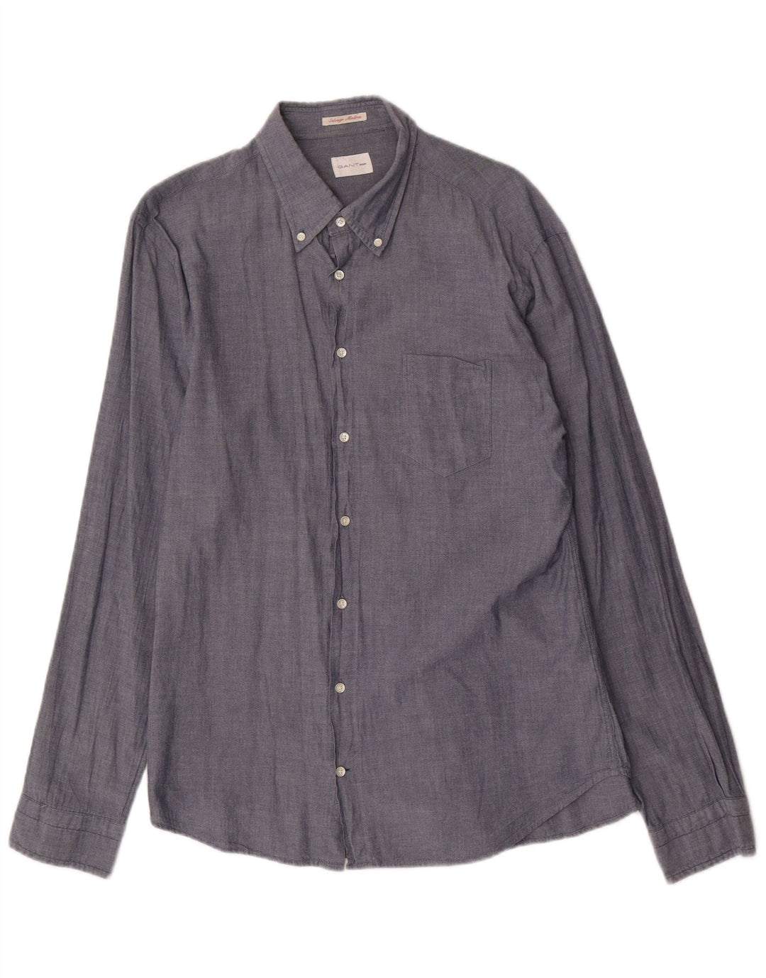 Gant Herrenhemd XL Marineblau aus Baumwolle