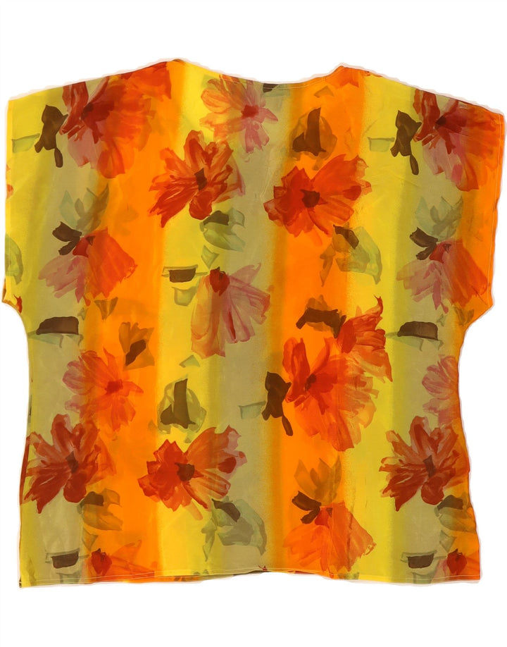 VINTAGE Womens Blouse Top UK 16 Large Yellow Floral Vintage Vintage and Second-Hand Vintage from Messina Hembry 
