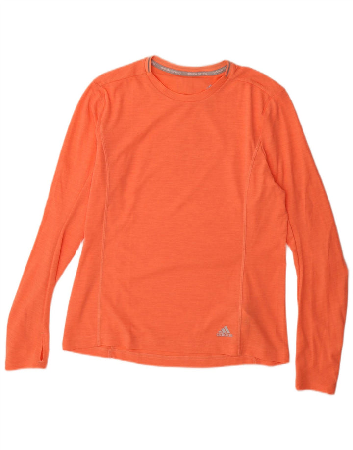 Adidas Damen Climalite Top Langarm UK 16/18 Large Orange Polyester