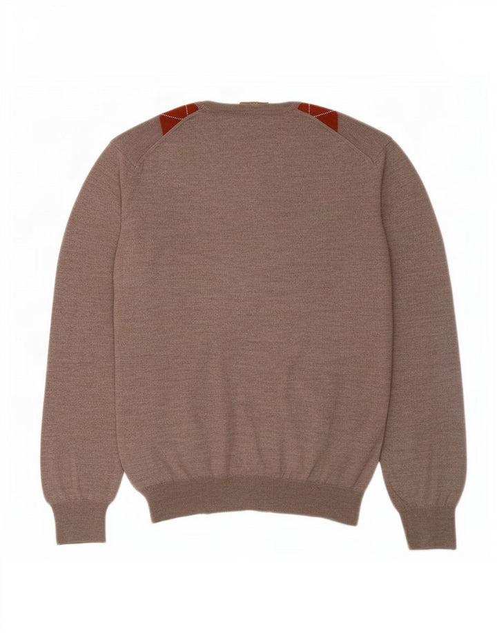 Conbipel Herren-Pullover mit V-Ausschnitt, XL, graue Argyle-/Diamantwolle