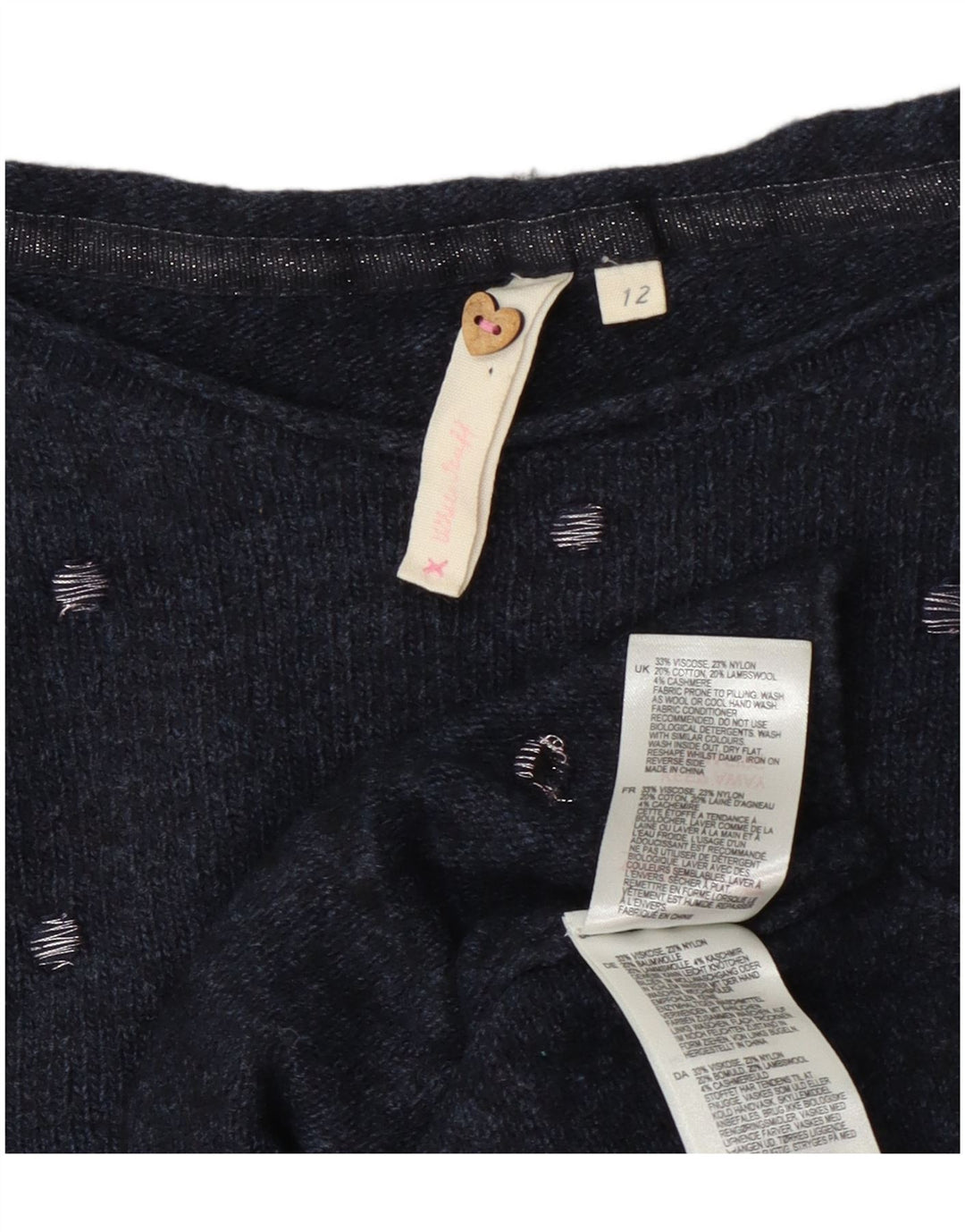 White Stuff Damen-Pullover mit U-Boot-Ausschnitt, UK 12, mittlere marineblaue Viskose