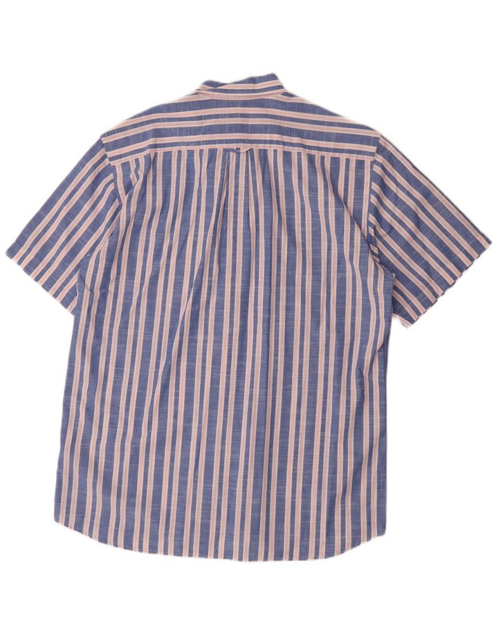 Gant Herren-Hemd, kurzärmelig, reguläre Passform, mittelblau, gestreift, Baumwolle