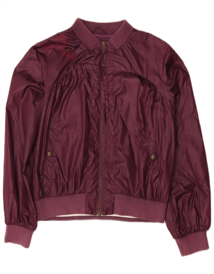 Lee Damen Bomberjacke mit Grafik, UK 14, mittleres Burgunderrot, Polyester