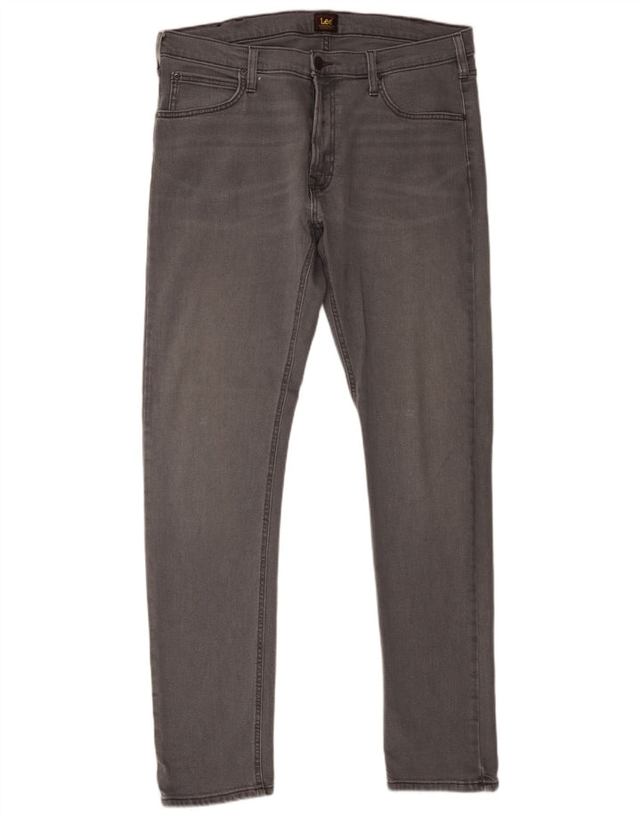Lee Herren Luke Slim Jeans W36 L34 Graue Baumwolle