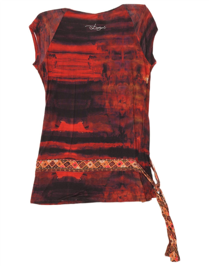 Desigual Damen-Bluse mit abstraktem Muster, UK 18, XL, Rot
