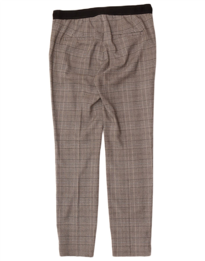 Zara Slim Chino-Hose für Damen, mittelgroß, W28, L28, grauer Hahnentrittmuster
