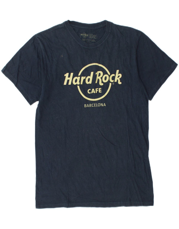 Hard Rock Herren-T-Shirt „Barcelona“ mit Grafik, mittlere marineblaue Baumwolle
