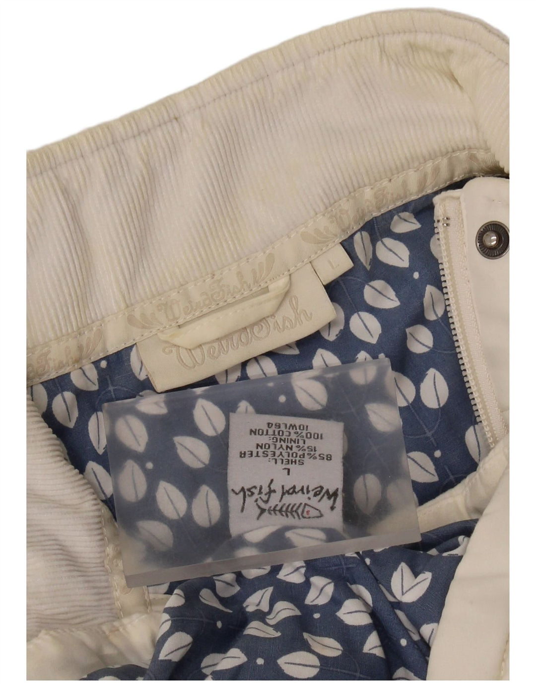 WEIRD FISH Wattierte Damenweste UK 14 Large Weiß Polyester