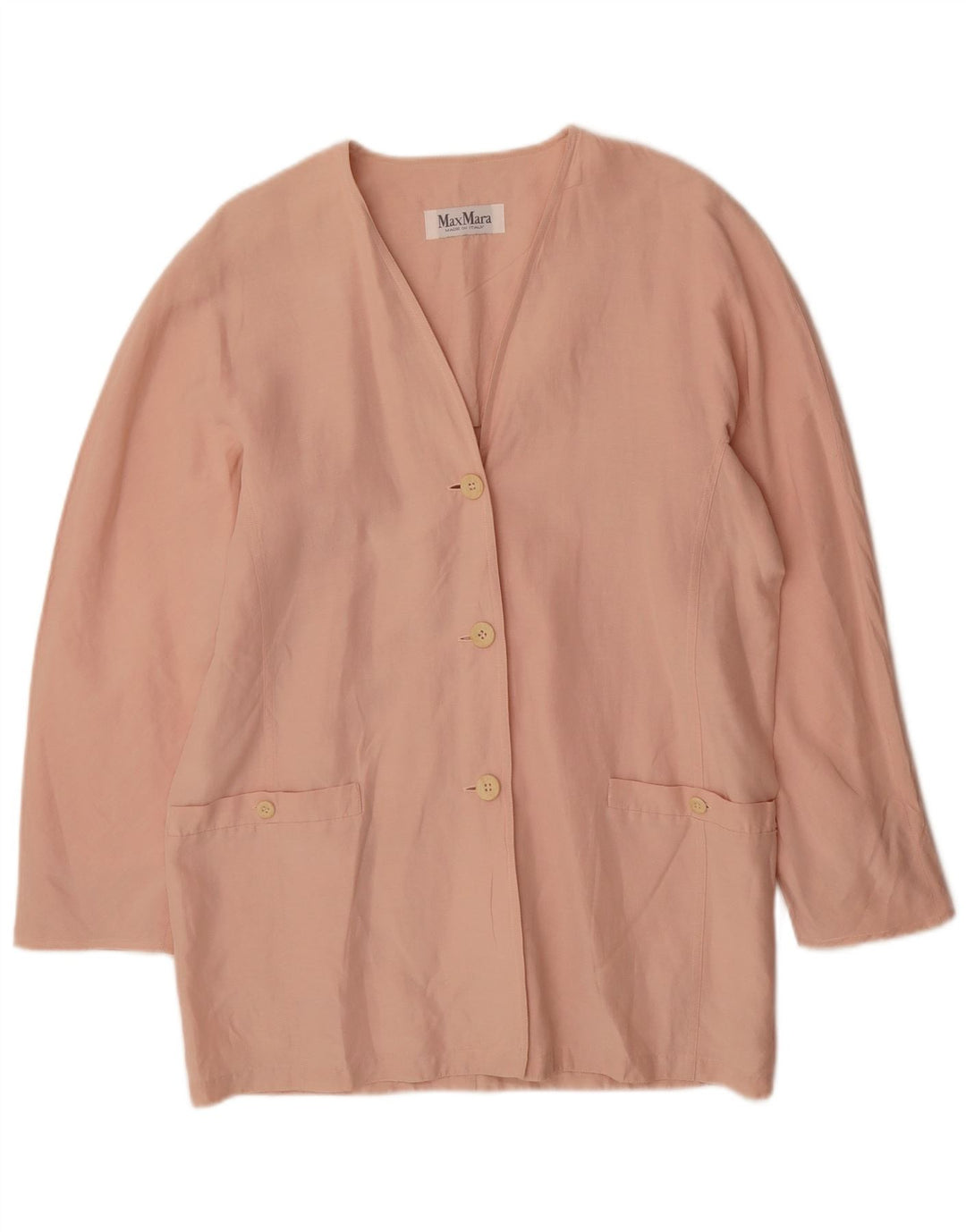 Max Mara Herren-Blazer mit 3 Knöpfen, UK 12, Mittelrosa, Leinen