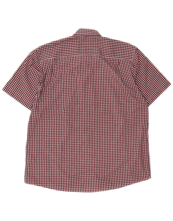 Pierre Cardin Herren-Hemd, kurzärmelig, reguläre Passform, 3XL, rot kariert, Polyester