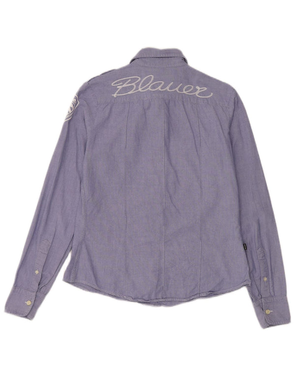Blauer Womens Graphic Military Shirt UK 16 Large Blau