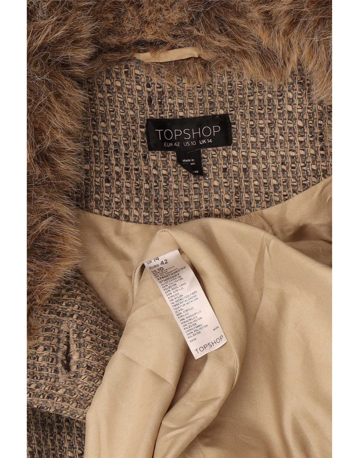 Topshop Damenmantel UK 14 Large Grau Polyester