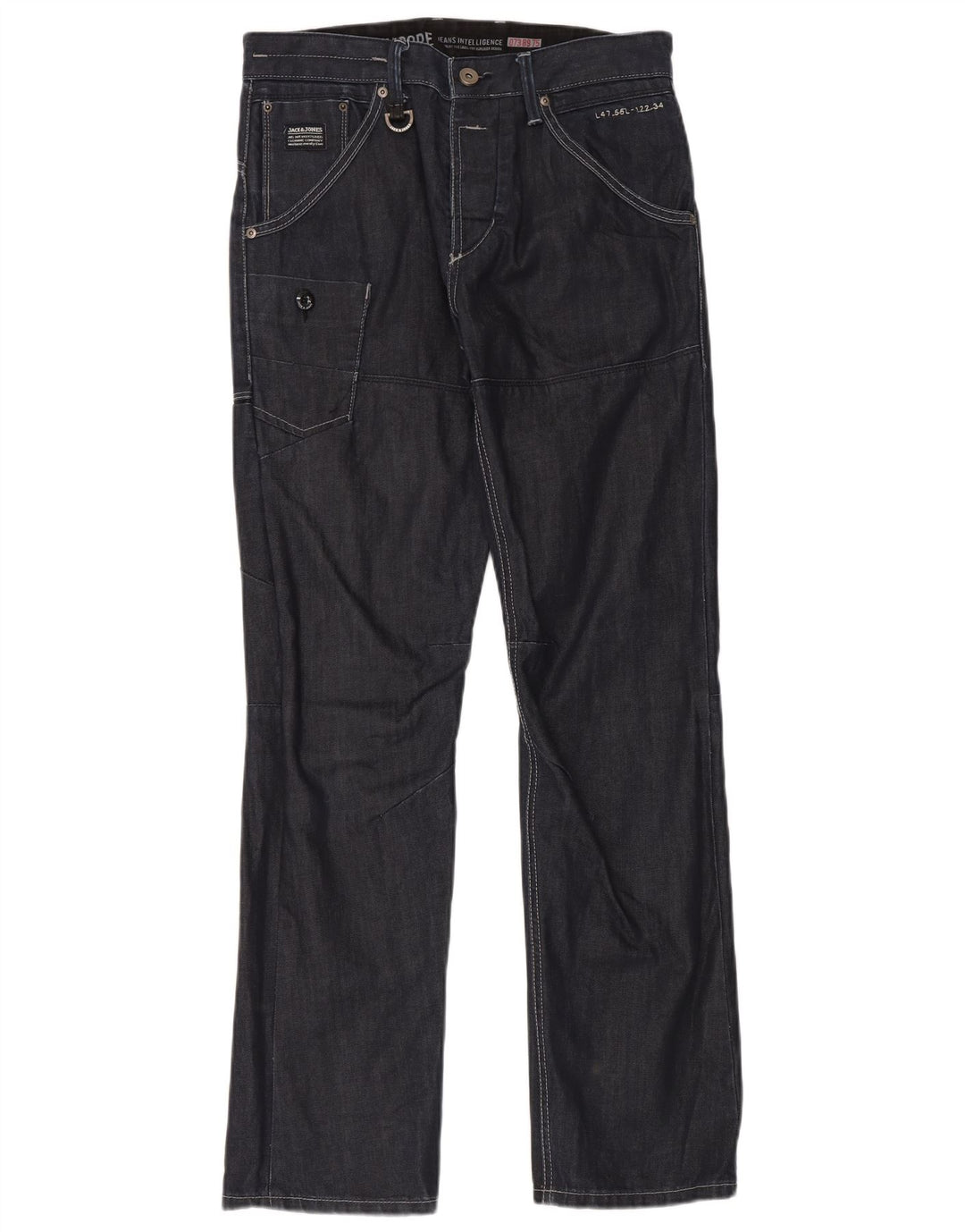 Jack & Jones Herren Cargo Straight Jeans W32 L33 Marineblau