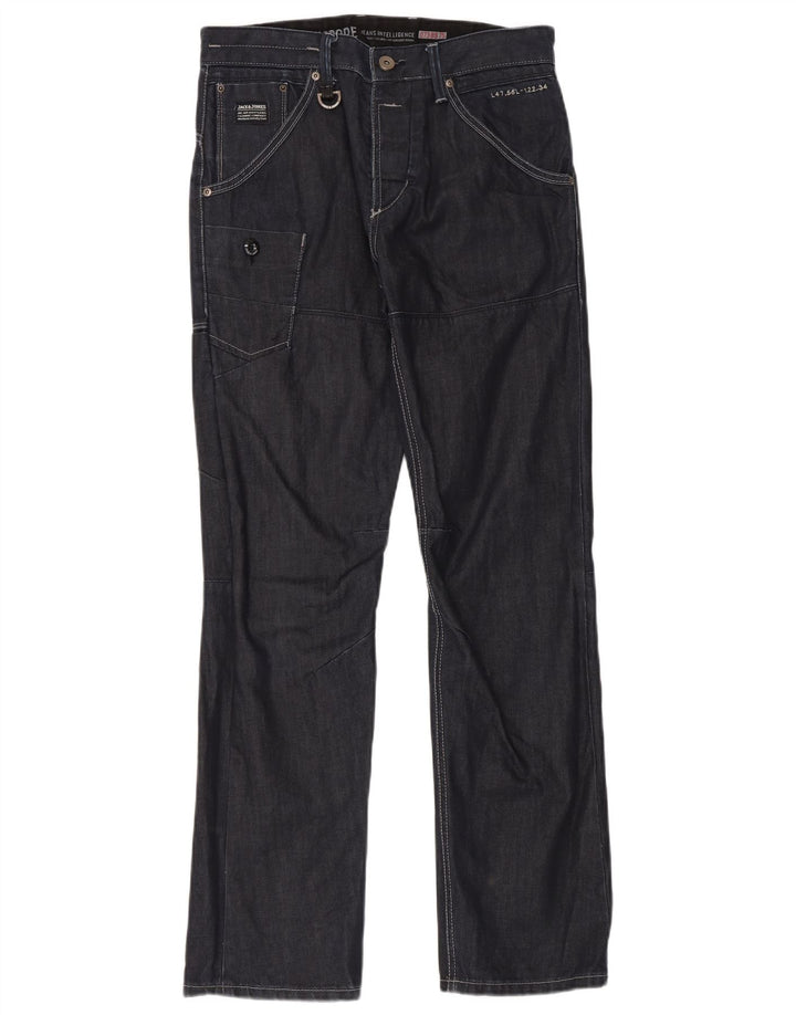 Jack & Jones Herren Cargo Straight Jeans W32 L33 Marineblau