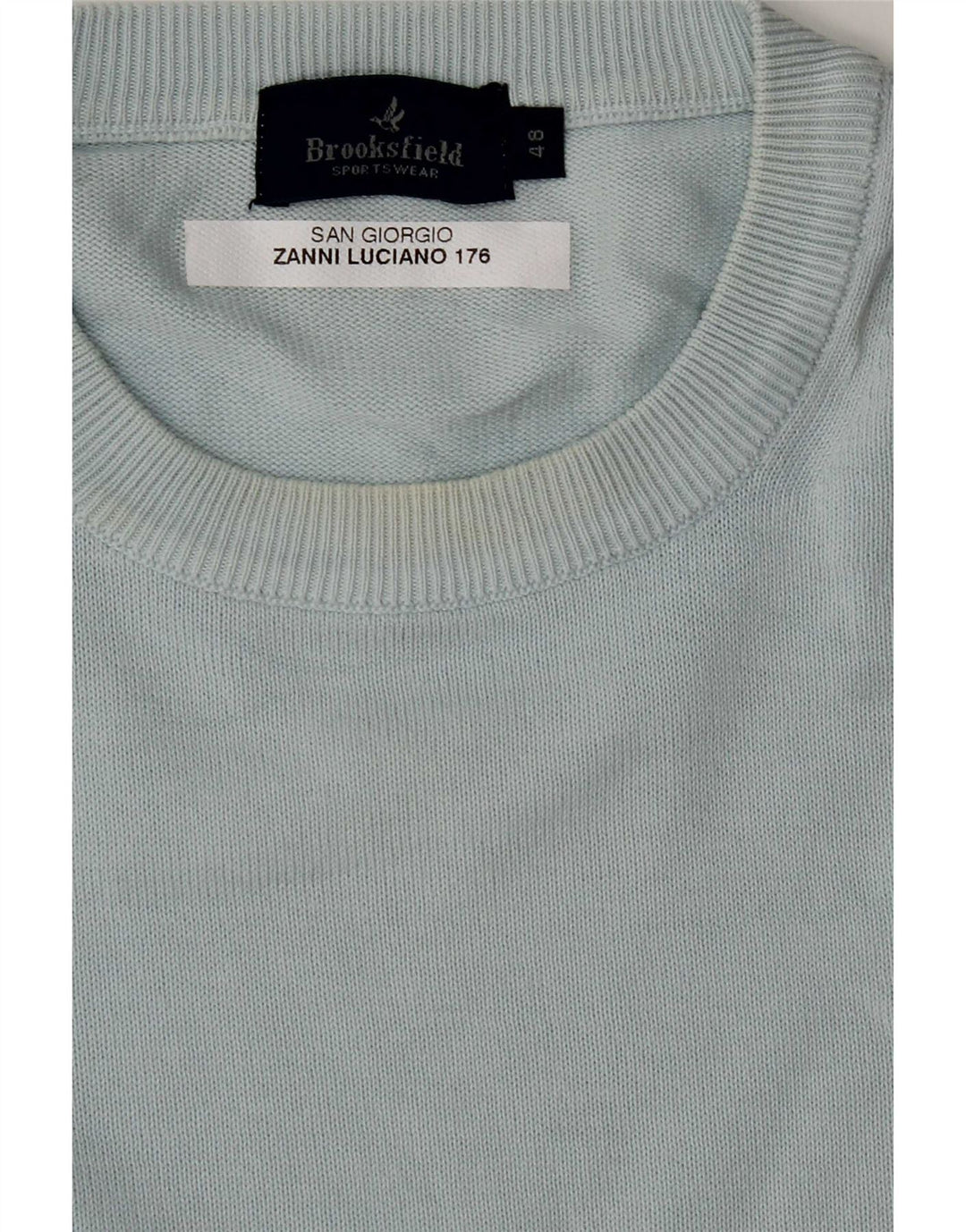 Brooksfield Herren Pullover mit Rundhalsausschnitt IT 48 Mittelblau