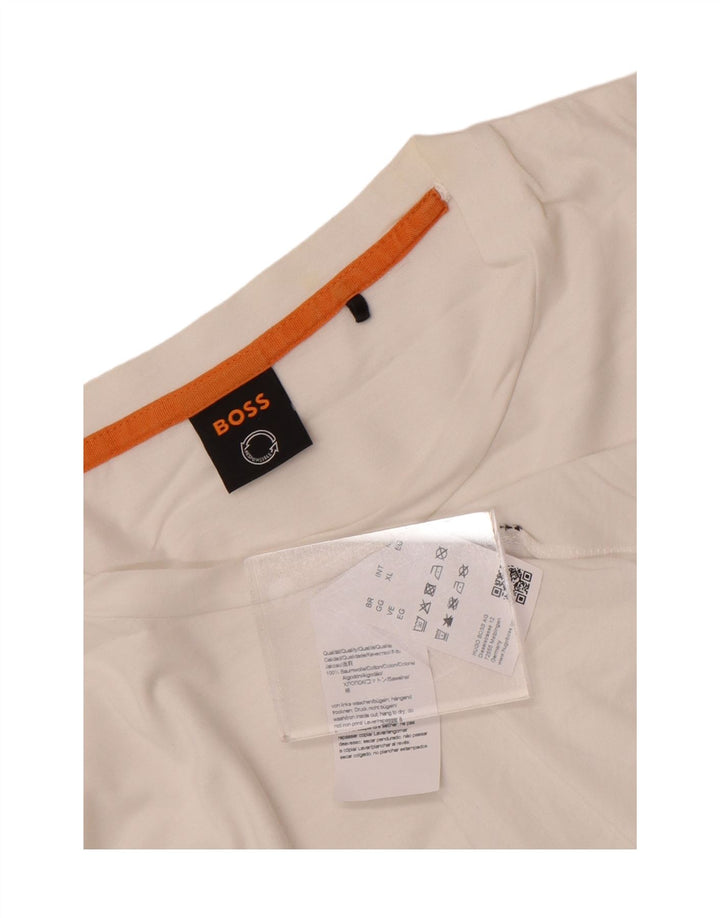 Hugo Boss Herren-T-Shirt mit Grafik, XL, weiße Baumwolle
