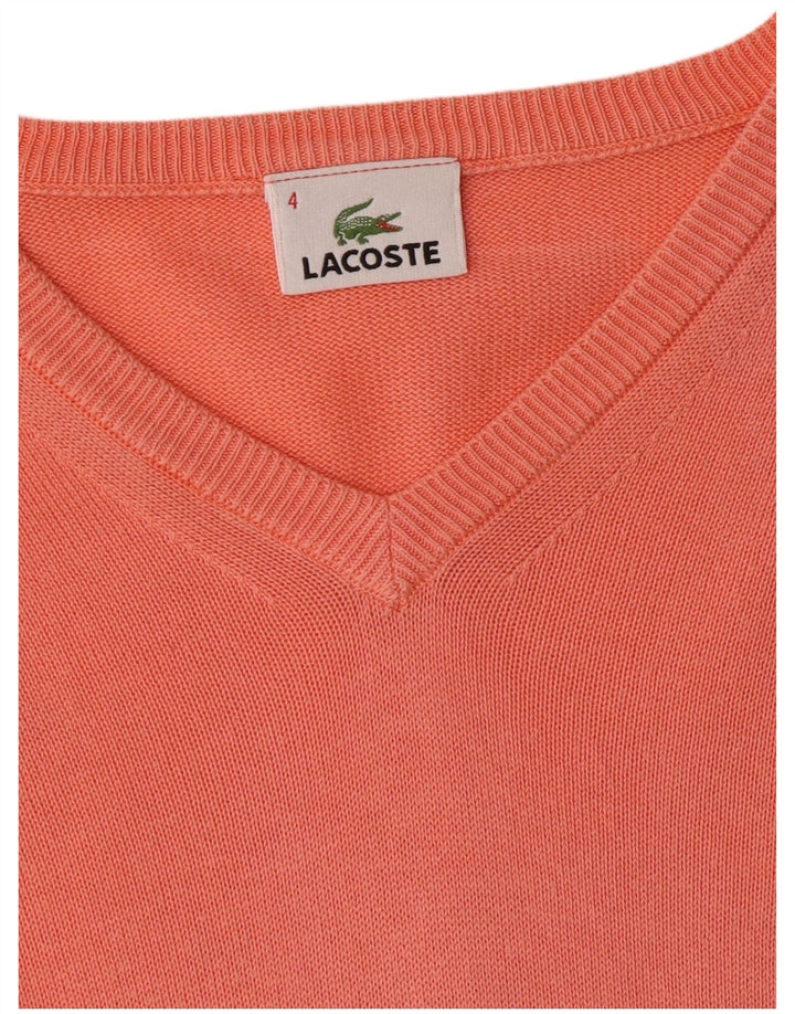 LACOSTE Herren-Pullover mit V-Ausschnitt, Größe 4, mittelorange