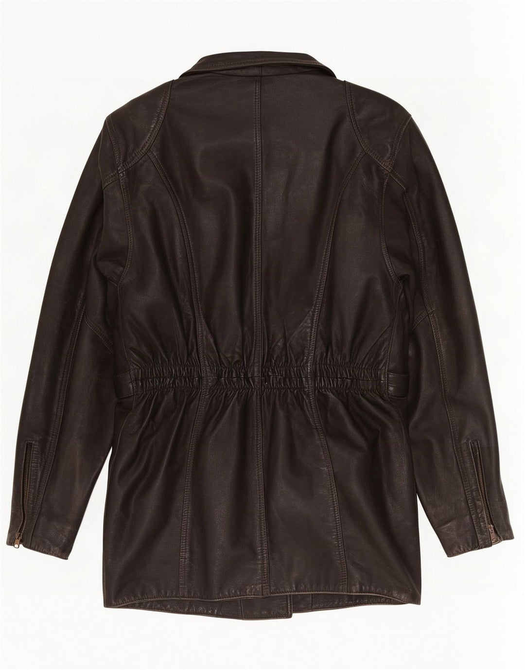 Vintage Damen Leder Bikerjacke UK 10 Small Schwarz