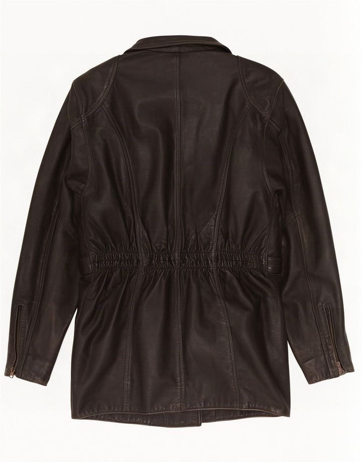 Vintage Damen Leder Bikerjacke UK 10 Small Schwarz