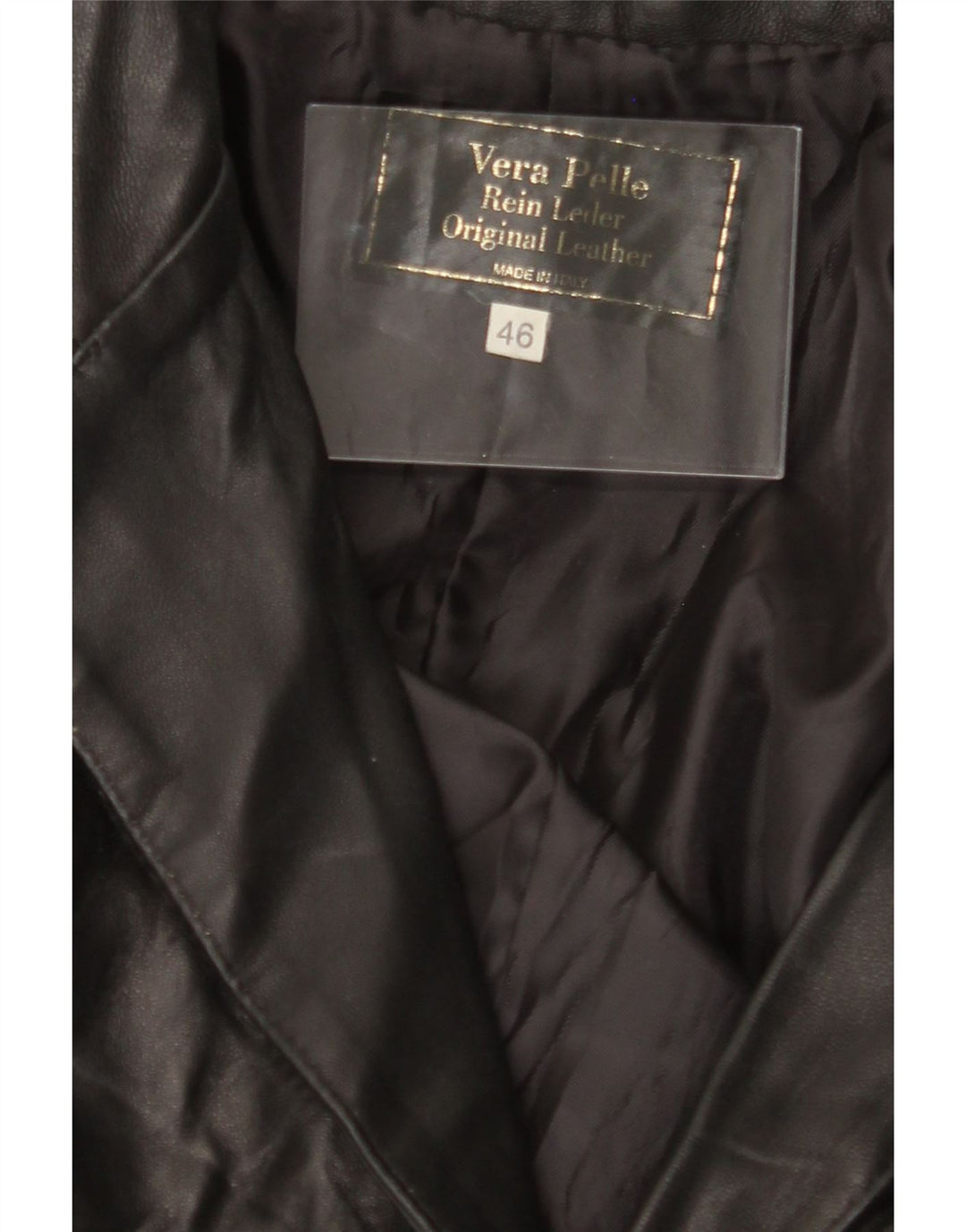 VINTAGE Womens Leather Jacket IT 46 Large Black Leather Vintage Vintage and Second-Hand Vintage from Messina Hembry 