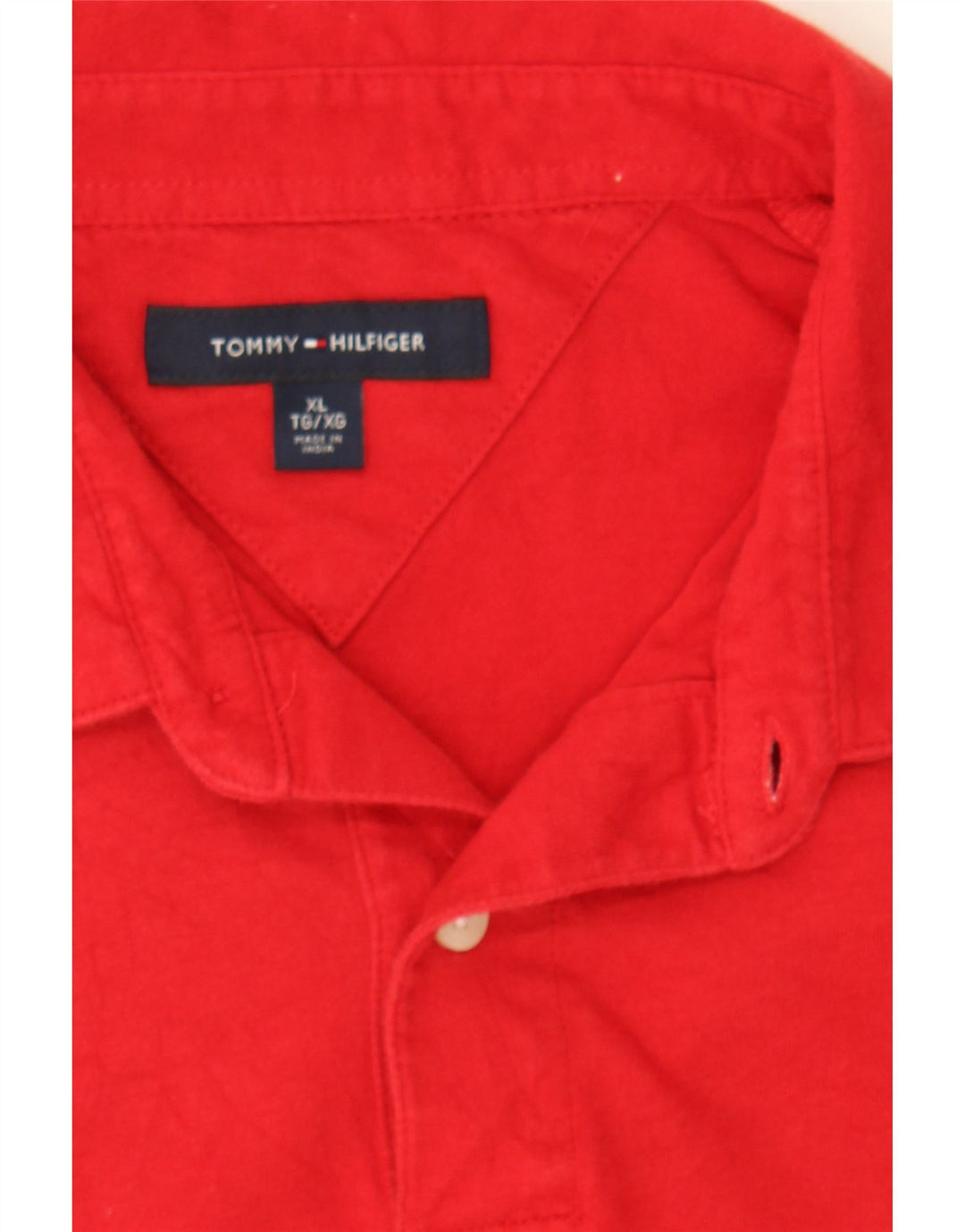 TOMMY HILFIGER Mens Polo Shirt XL Red Cotton Vintage Tommy Hilfiger and Second-Hand Tommy Hilfiger from Messina Hembry 