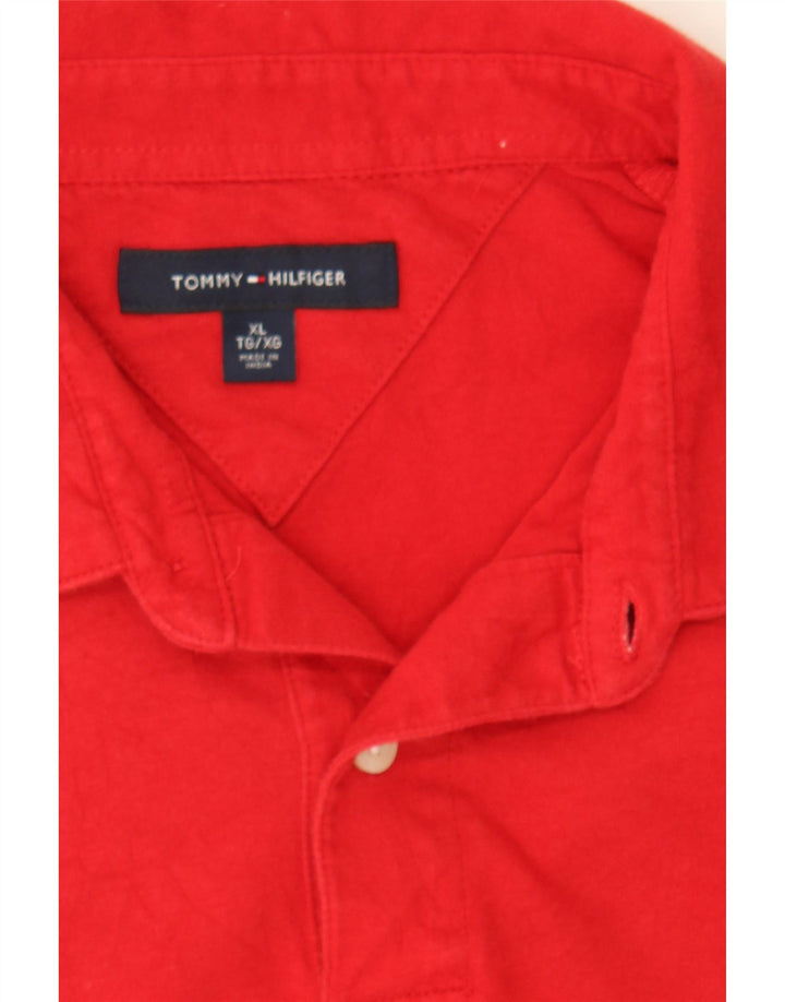 TOMMY HILFIGER Mens Polo Shirt XL Red Cotton Vintage Tommy Hilfiger and Second-Hand Tommy Hilfiger from Messina Hembry 