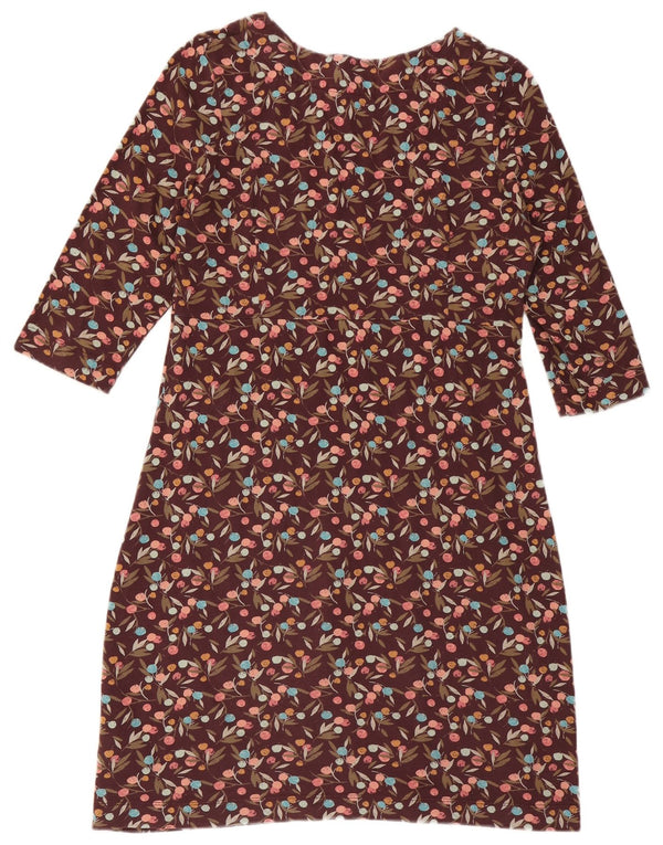 Weird Fish Langarm-Etuikleid für Damen, UK 12, Mittelviolett mit Blumenmuster