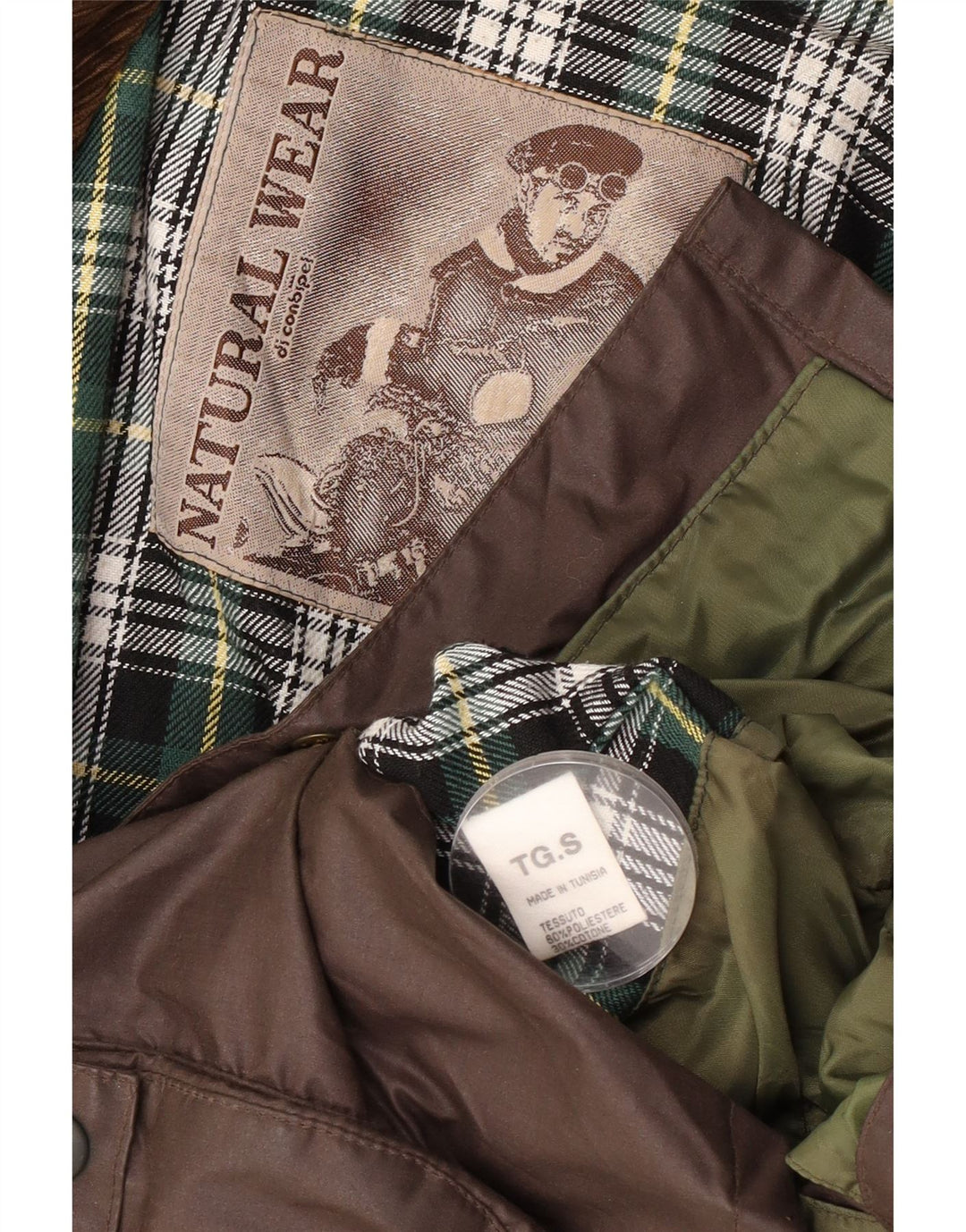 Conbipel Herren-Jacke aus gewachster Baumwolle mit lockerer Passform, UK 36, Größe S, braun, Polyester