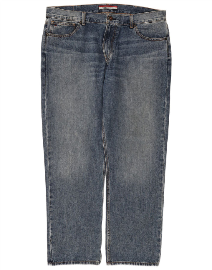 Tommy Hilfiger Herren Straight Jeans W38 L30 Blaue Baumwolle
