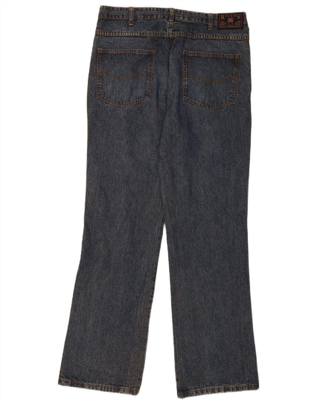 Rivers Herren Straight Jeans W36 L33 Blaue Baumwolle