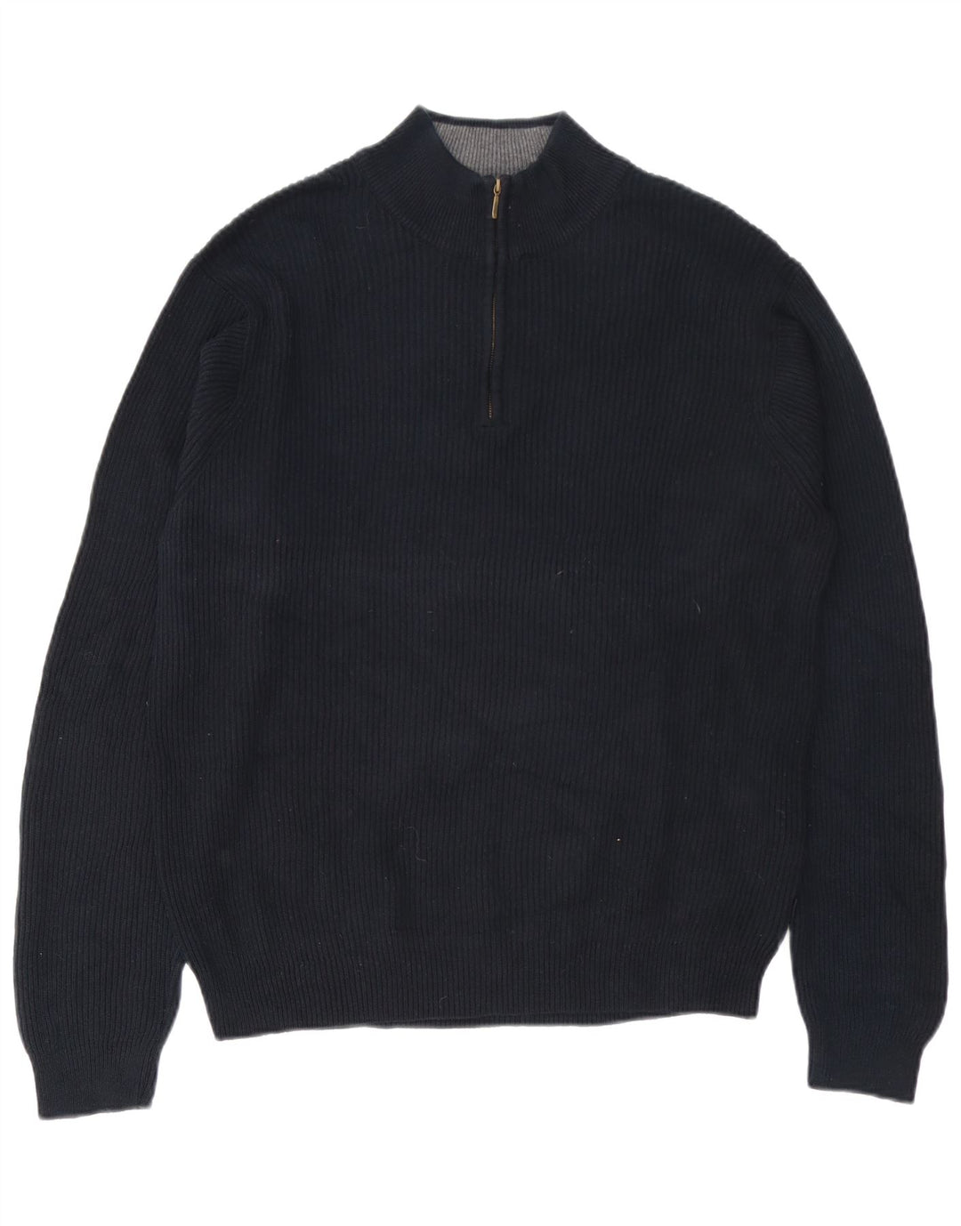 IZOD Herren-Pullover mit Reißverschluss am Hals, mittelschwarze Baumwolle