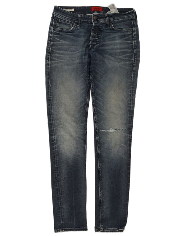 Jack & Jones Herren GLENN Distressed Slim Jeans W30 L32 Blaue Baumwolle