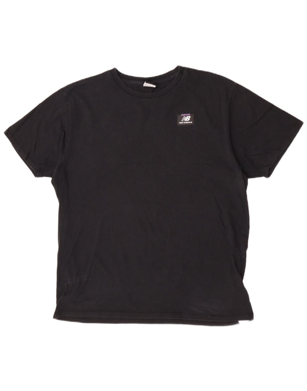 New Balance Herren Grafik T-Shirt Top XL Schwarz Baumwolle