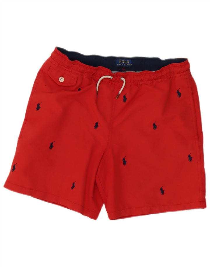 Polo Ralph Lauren Herren-Badeshorts mit Grafik, Größe S, Rot, Polyester