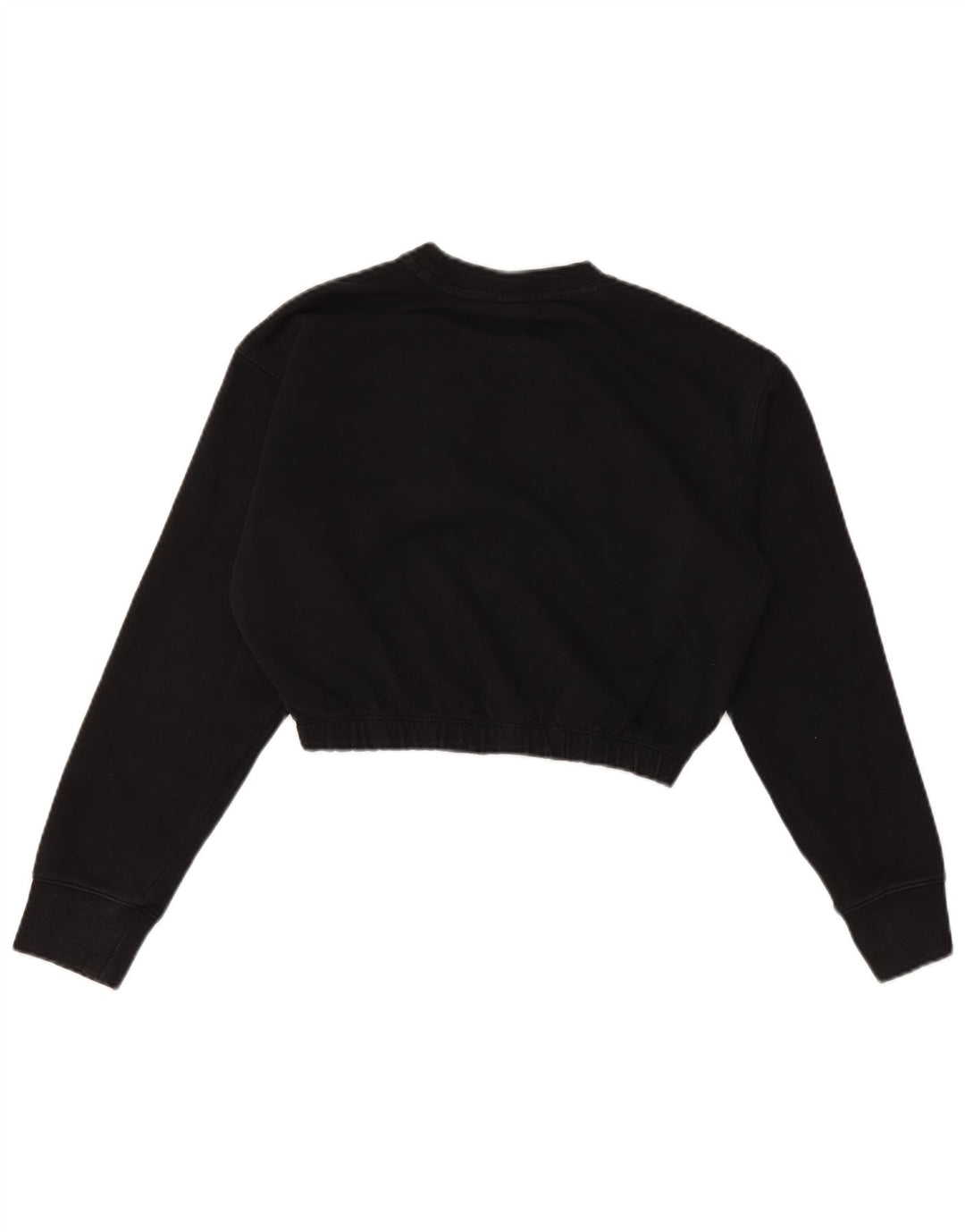 Champion Damen Graphic Crop Sweatshirt Pullover UK 16 Large Schwarz