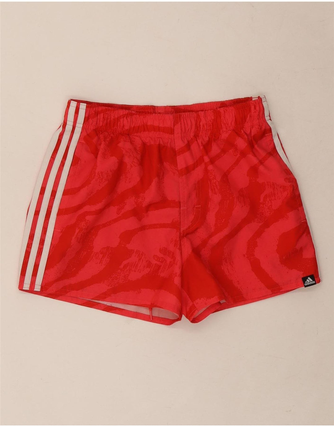 Adidas Damen Sportshorts UK 10 Small Red Tie Dye Polyester