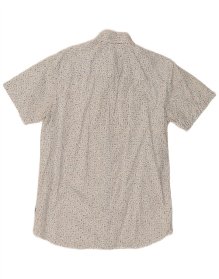 Jack & Jones Herren-Kurzarmhemd, klein, weiß gefleckte Baumwolle