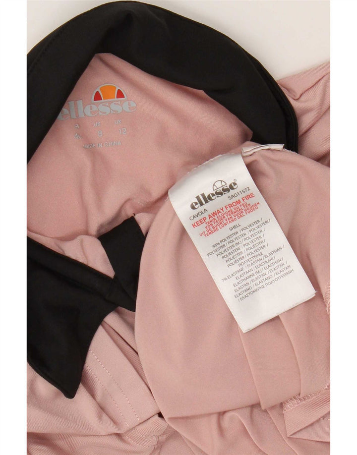 Ellesse Damen-Poloshirt UK 12 Mittelrosa Colourblock-Polyester