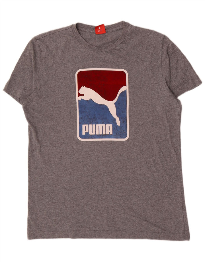 Puma Herren Grafik T-Shirt Top Large Grau