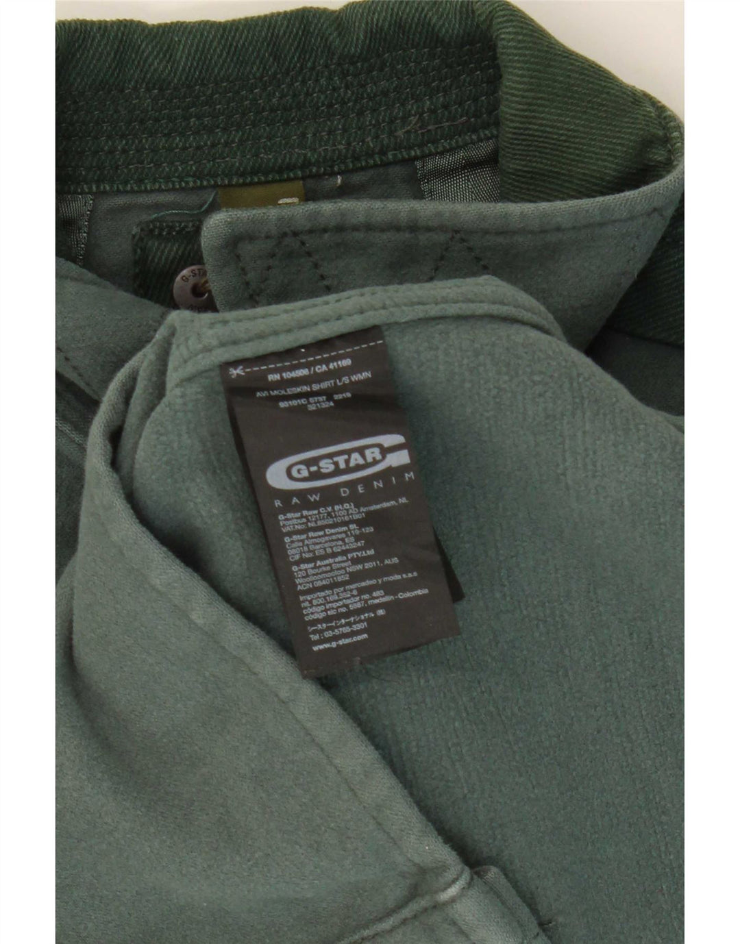 G-Star Herren-Jeanshemd, Größe S, grüne Baumwolle