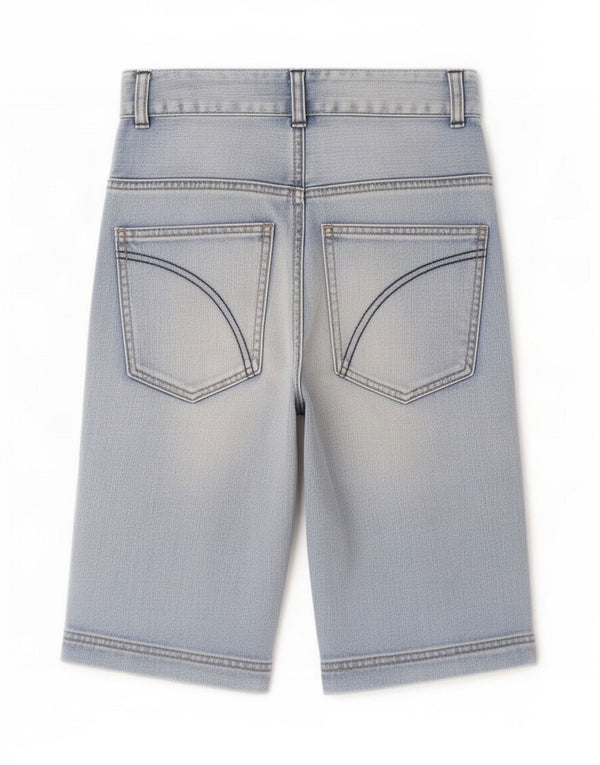 Benetton Jungen-Jeansshorts, 10–11 Jahre, XL, W26, blaue Baumwolle