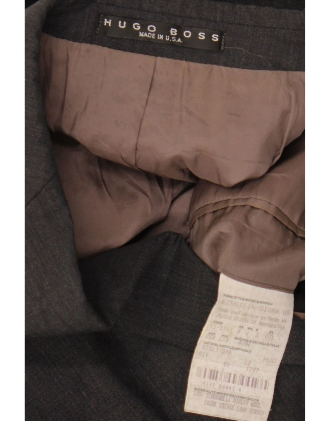 HUGO BOSS Herren-Blazer mit 3 Knöpfen, UK 40, große graue Wolle