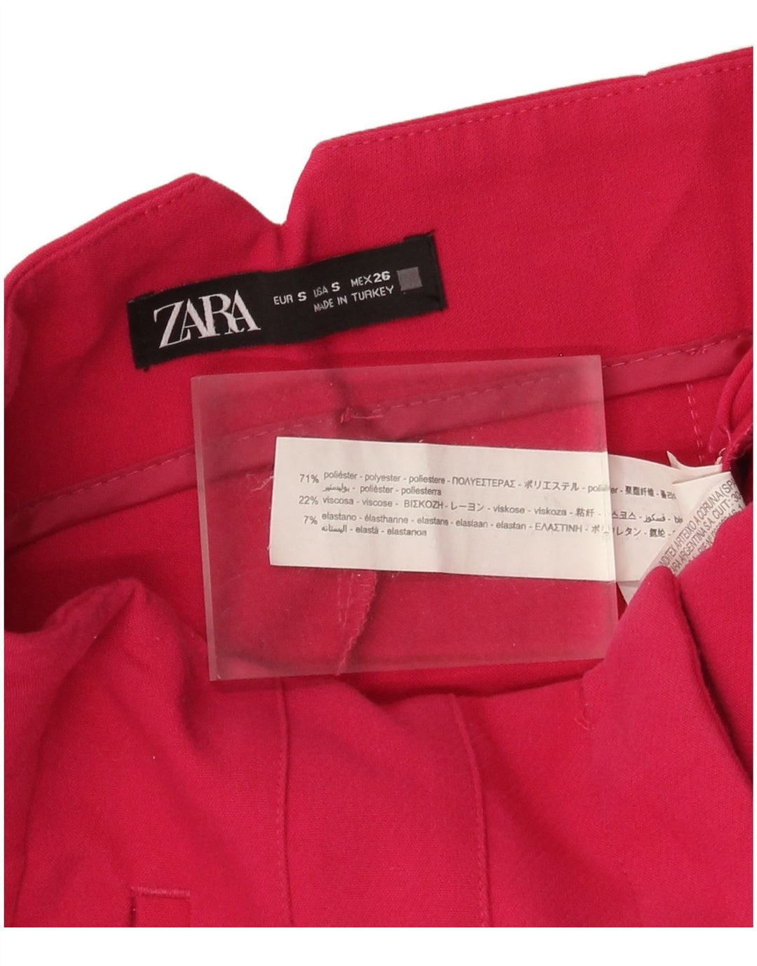 Zara Damen Tapered Anzughose Small W26 L26 Rosa Polyester